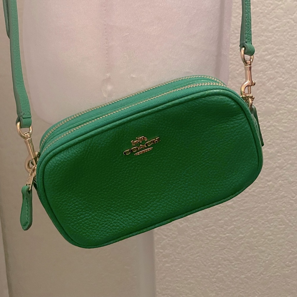 Coach Mini Double Zip Crossbody Green